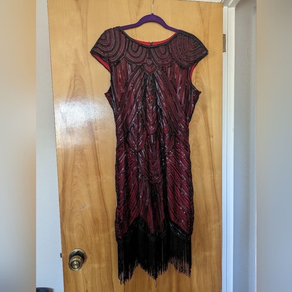 Red Vintage Style Flapper Dress